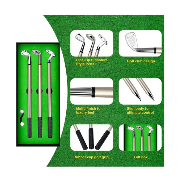 Golf Pens Golfing Golfer Gag Gift Desk Accessories Decor Table Game Miniature - Picture 4 of 5